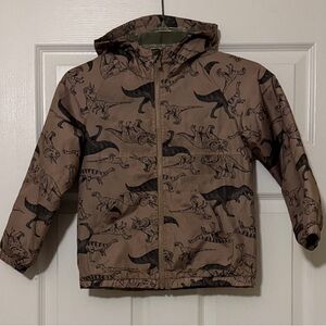 Dinosaur Print Kids Jacket - Brown